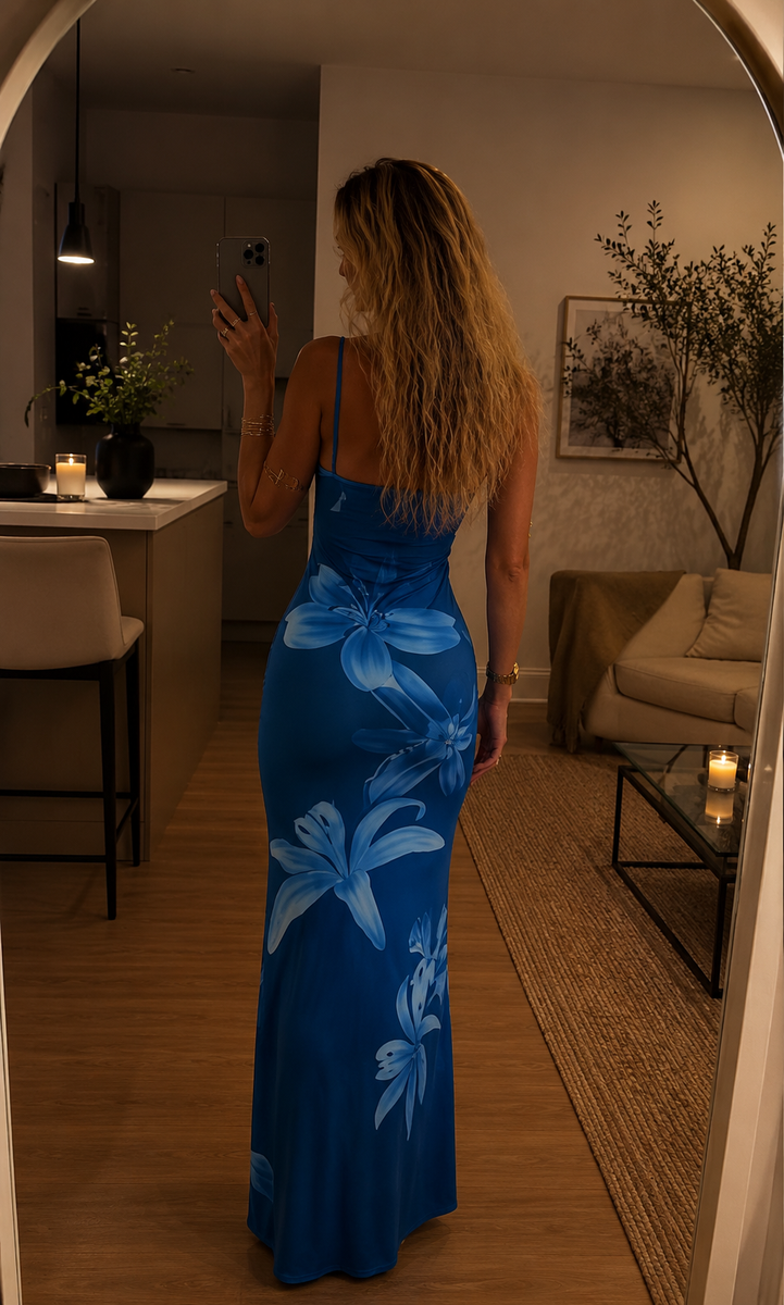 Get 50% Off Today, Azure Bloom Maxi Dress 💕