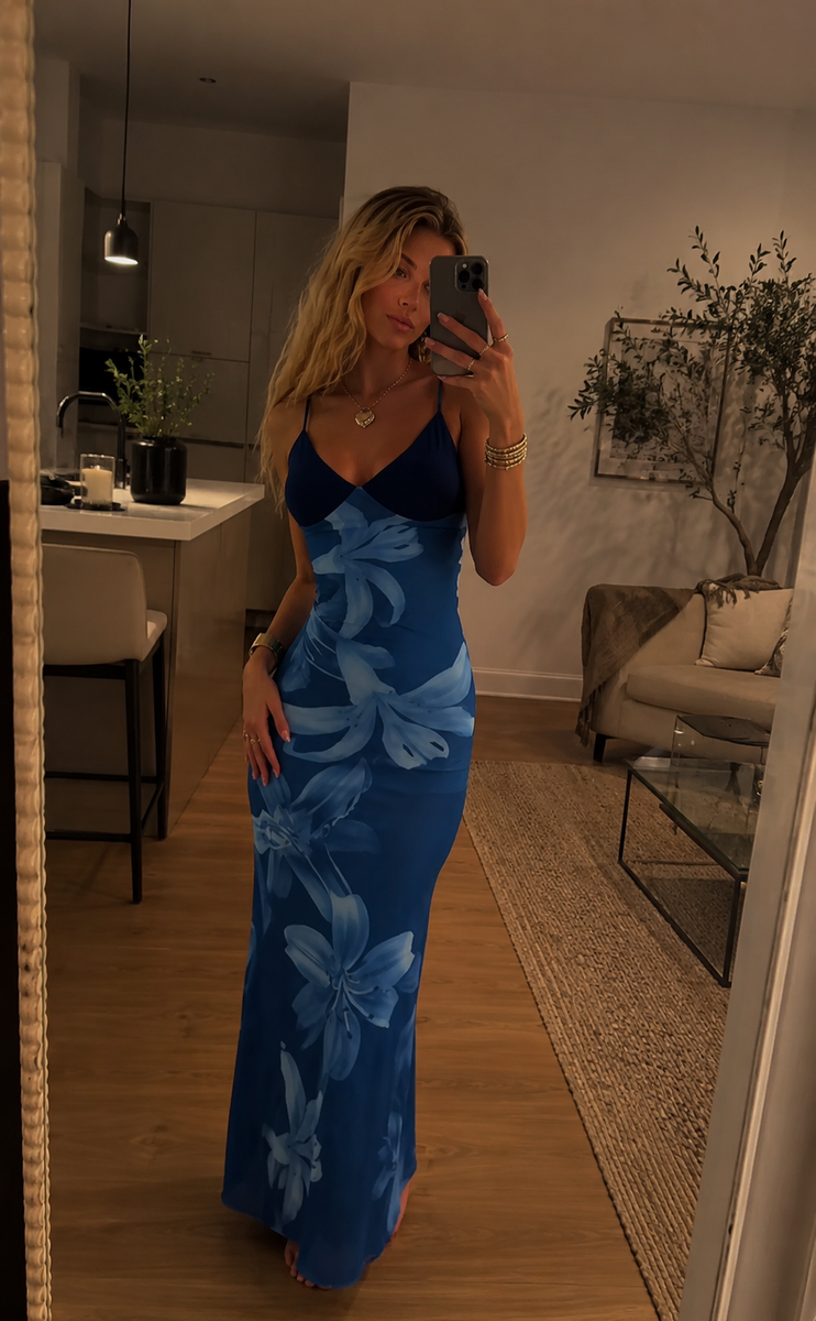 Get 50% Off Today, Azure Bloom Maxi Dress 💕